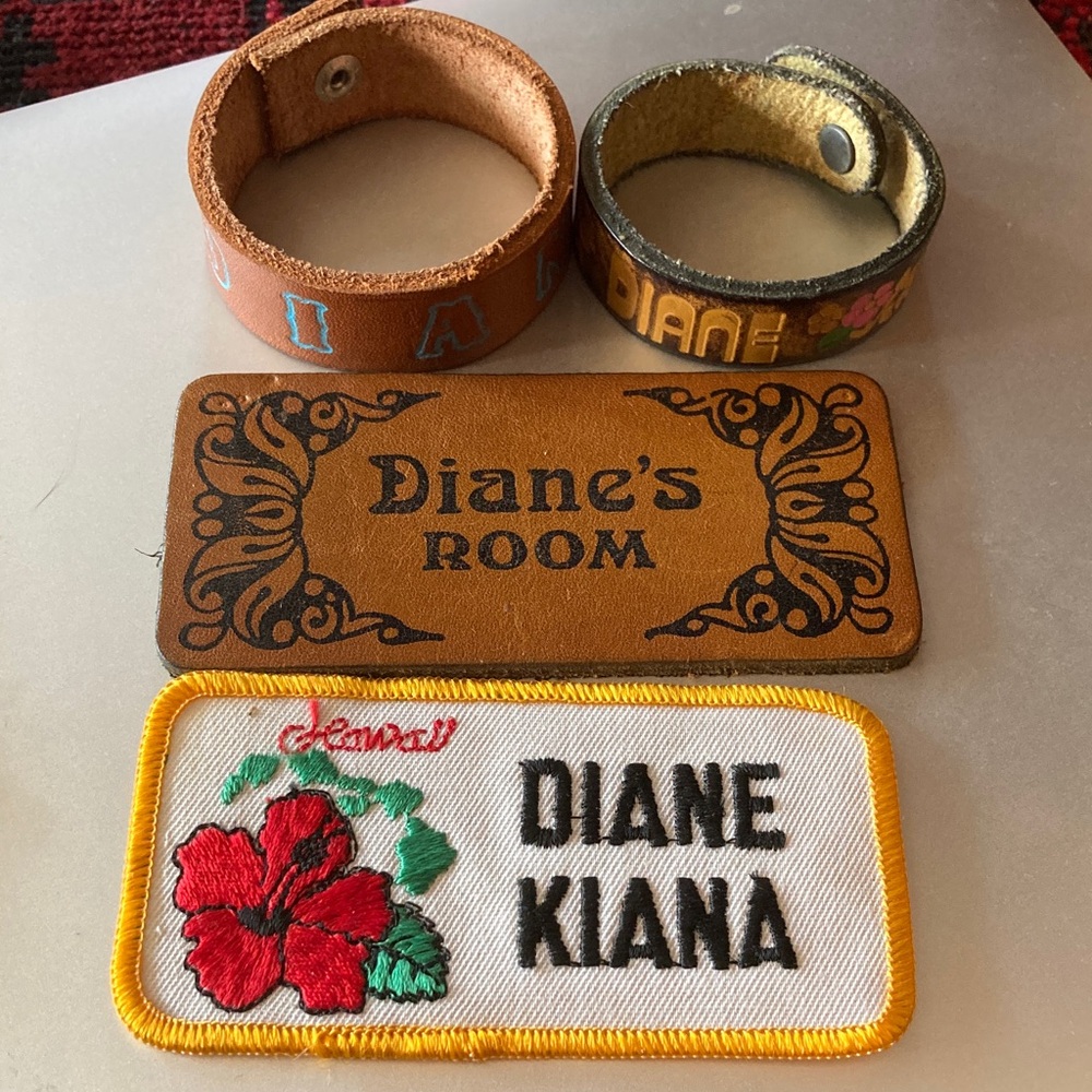 Diane Kiana Leather Bracelets and Patches 1970 1980